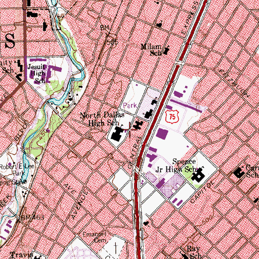 Topographic Map of Church of the Incarnation, TX