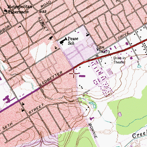 Topographic Map of Holy Cross Catholic Church, TX