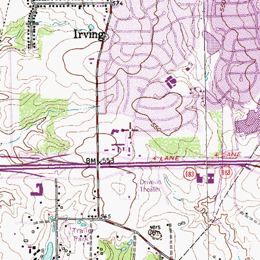 Topographic Map of Holy Family of Nazareth Catholic Church, TX