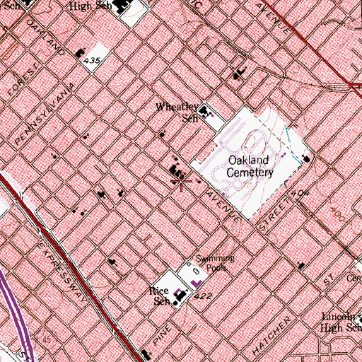 Topographic Map of Saint Anthonys Church, TX