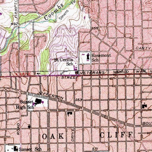 Topographic Map of Saint Cecilias Church, TX
