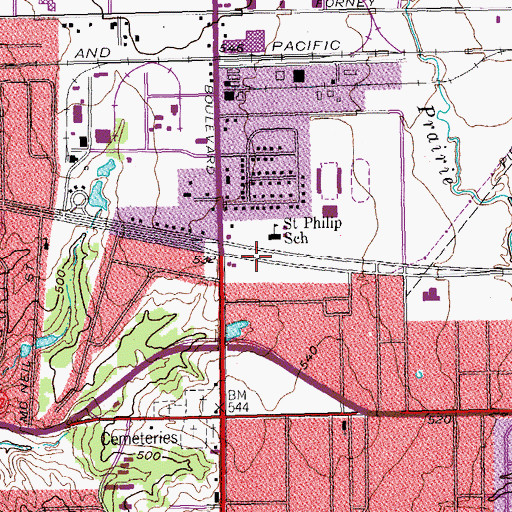 Topographic Map of Saint Philip the Apostle Church, TX