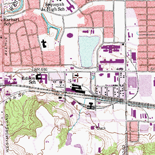 Topographic Map of Saint thereses Church, TX