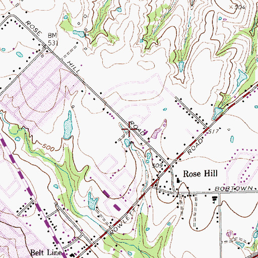 Topographic Map of Saint Thomas Aquinas Catholic Church, TX