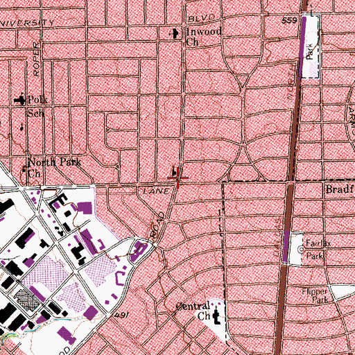 Topographic Map of Saint Thomas the Apostle Church, TX