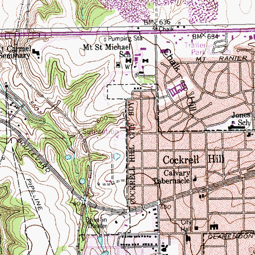 Topographic Map of Santa Clara Catholic Church, TX