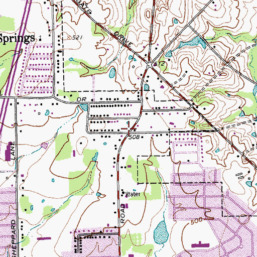 Topographic Map of Balch Springs Church of Christ, TX