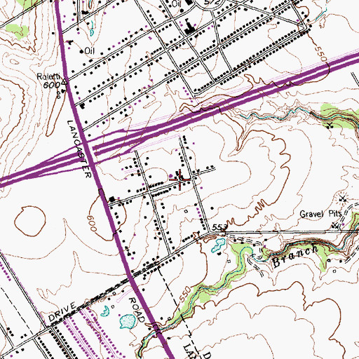 Topographic Map of Cherry Valley Church of Christ, TX