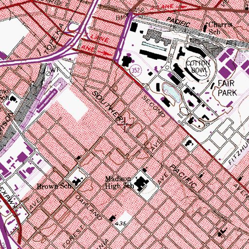 Topographic Map of Church of Christ, TX