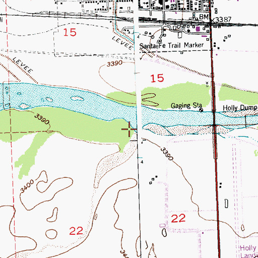 Topographic Map of Two Butte Creek, CO