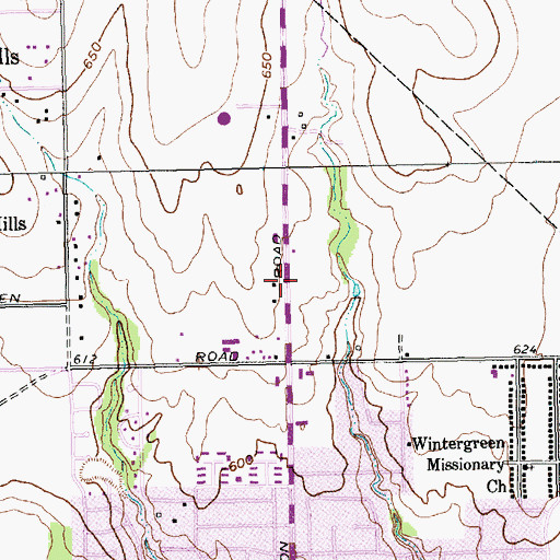 Topographic Map of Church of Christ, TX