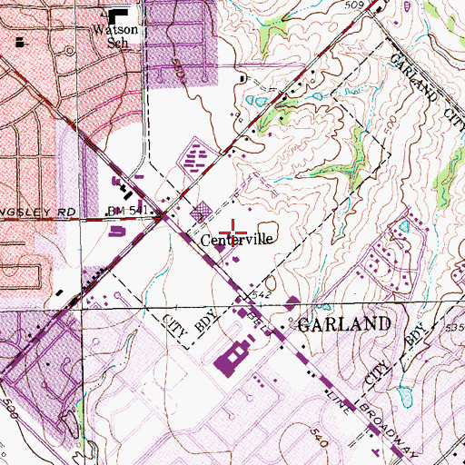 Topographic Map of Church of Christ, TX