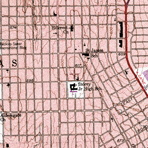 Topographic Map of Sure Foundation Baptist Church, TX