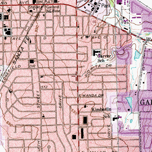 Topographic Map of Sweet Home Missionary Baptist Church, TX