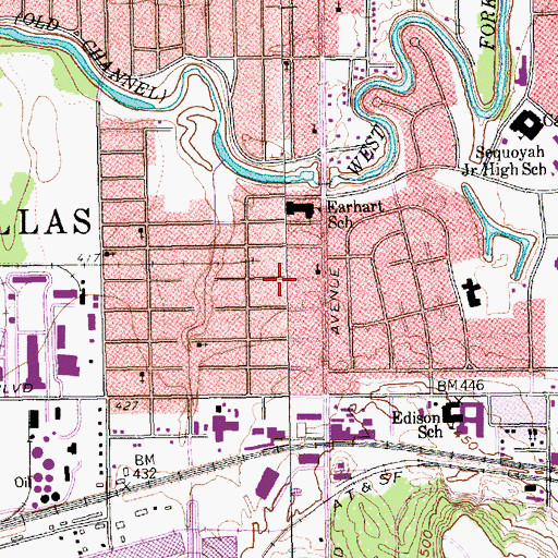 Topographic Map of Tabernacle Baptist Church, TX