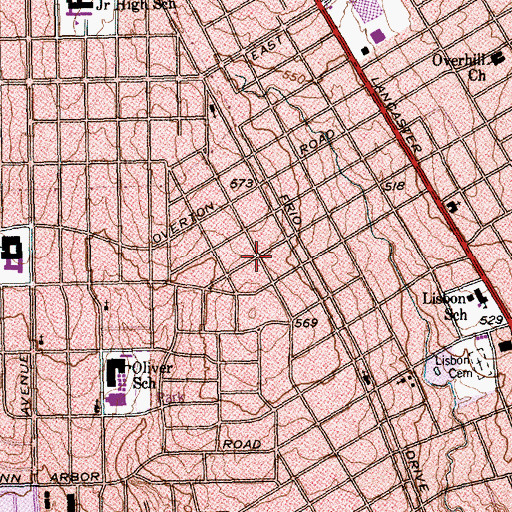 Topographic Map of Tabernacle Missionary Baptist Church, TX