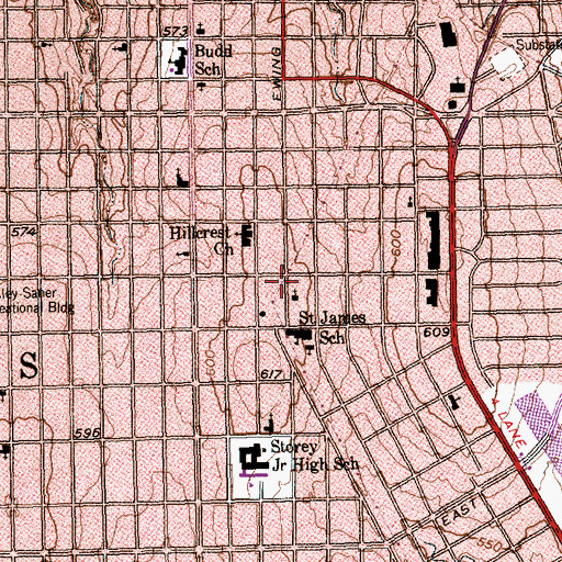 Topographic Map of Temple Missionary Baptist Church, TX