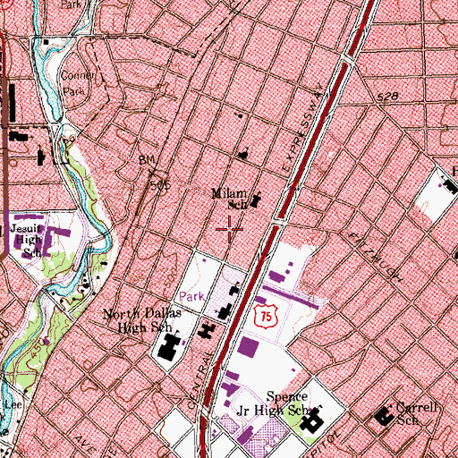 Topographic Map of Trinity Baptist Church, TX