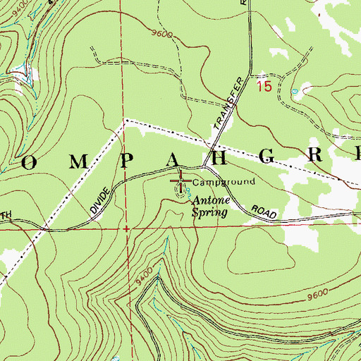 Topographic Map of Antone Spring Campground, CO