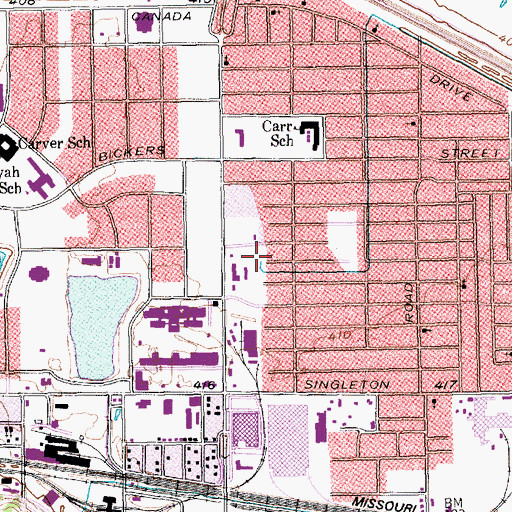 Topographic Map of True Foundation Full Gospel Baptist Church, TX