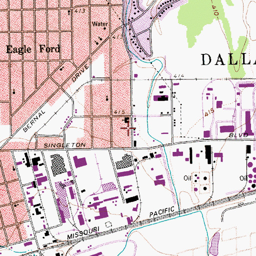 Topographic Map of Truett Memorial Baptist Chapel Church, TX