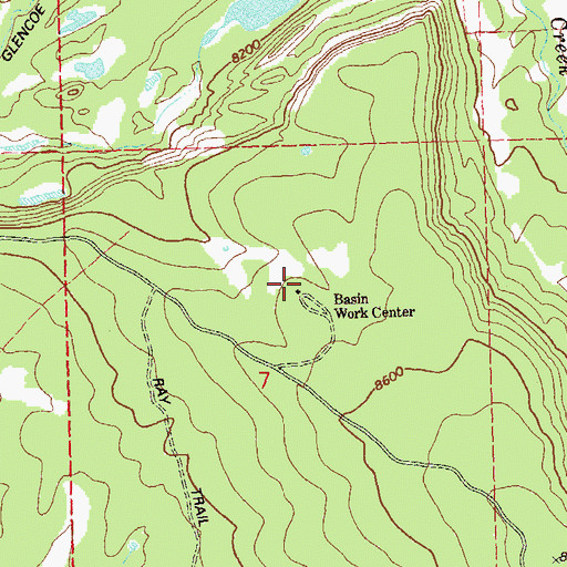 Topographic Map of Basin Work Center, CO