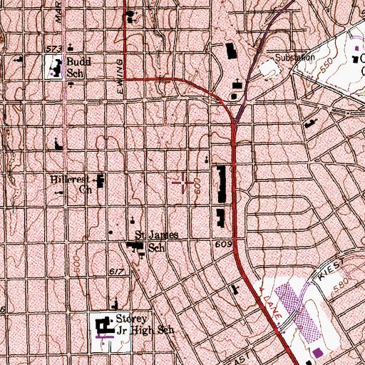 Topographic Map of Union Chapel Baptist Church, TX