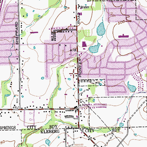 Topographic Map of Spring Oaks Baptist Church, TX