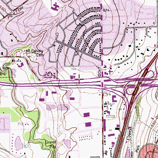 Topographic Map of Spring Valley Baptist Church, TX