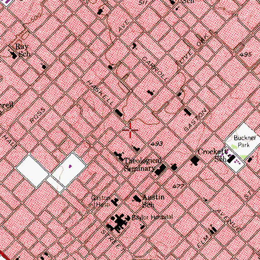 Topographic Map of Upendo Baptist Church, TX