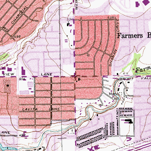 Topographic Map of Valley View Baptist Church, TX