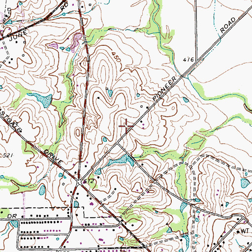 Topographic Map of Valley View Baptist Church, TX