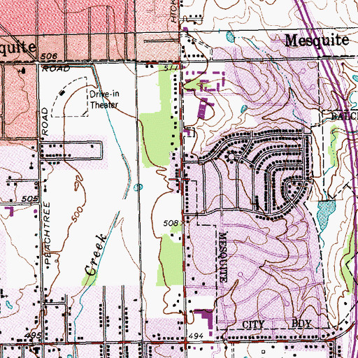 Topographic Map of Victory Baptist Church, TX