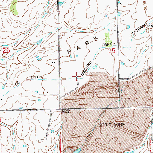 Topographic Map of C C Ditch - Second Park Lateral, CO