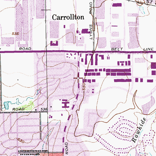 Topographic Map of Webb Chapel Baptist Church, TX