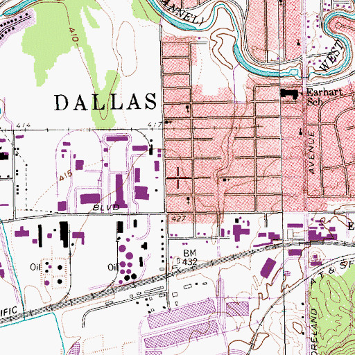 Topographic Map of West Mount Horeb Baptist Church, TX