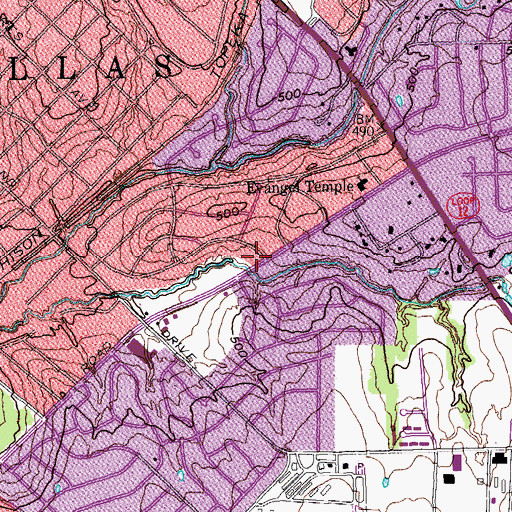 Topographic Map of Westglen Baptist Church, TX