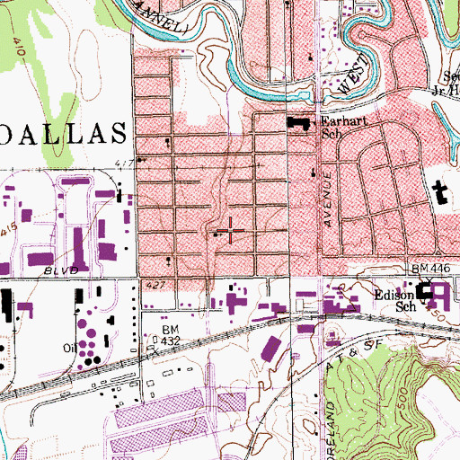 Topographic Map of Westmoreland Baptist Church, TX