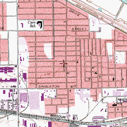 Topographic Map of Westview Baptist Church, TX