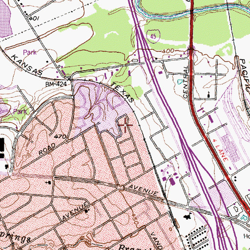 Topographic Map of Wiley Chapel Baptist Church, TX