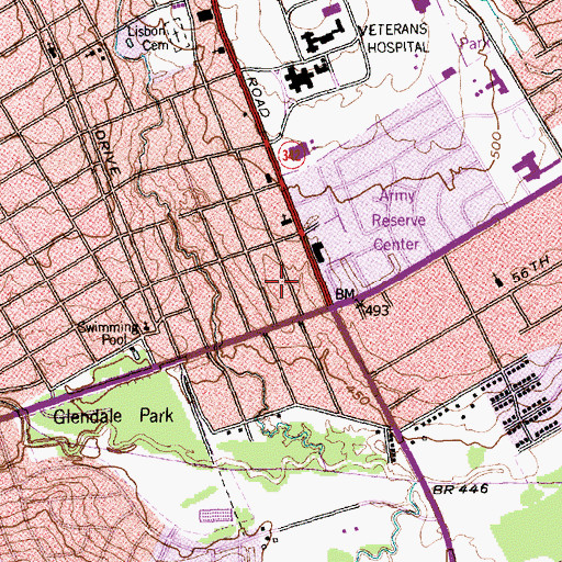 Topographic Map of Words of Faith Missionary Baptist Church, TX