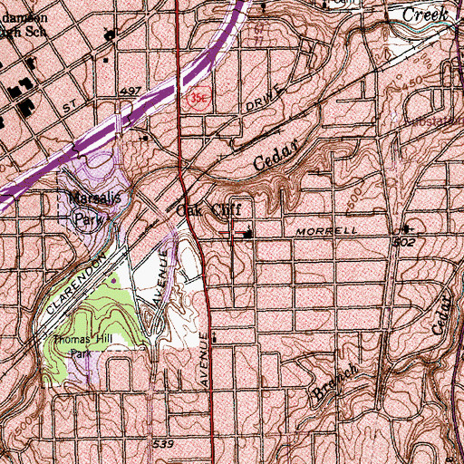 Topographic Map of Zion Hill Missionary Baptist Church, TX