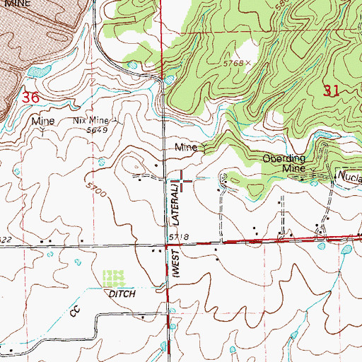 Topographic Map of C C Ditch - West Lateral, CO