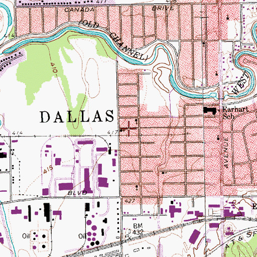 Topographic Map of Zion Rest Baptist Church, TX
