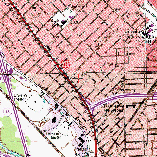 Topographic Map of Rose of Sharon Baptist Church, TX
