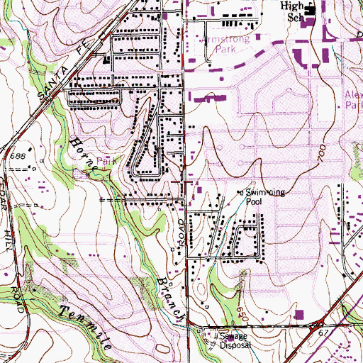 Topographic Map of Safe Way Baptist Church, TX
