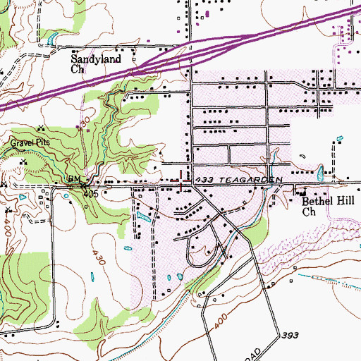 Topographic Map of Saint Augustine Baptist Church, TX