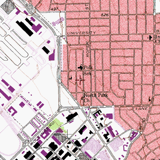 Topographic Map of Saint Lukes Baptist Church, TX