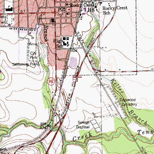 Topographic Map of Saint Paul Free Will Baptist Church, TX