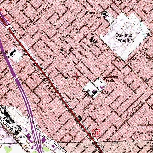 Topographic Map of Salem Institutional Baptist Church, TX